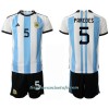 Conjunto (Camiseta+Pantalón Corto) Argentina Leandro Paredes 5 Primera Equipación Mundial 2022 - Niño